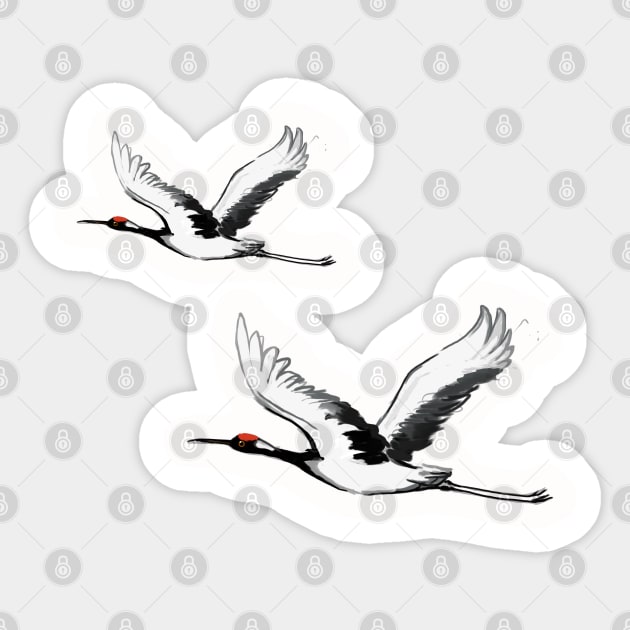 Awesome Crane Sticker by Happy Art Designs